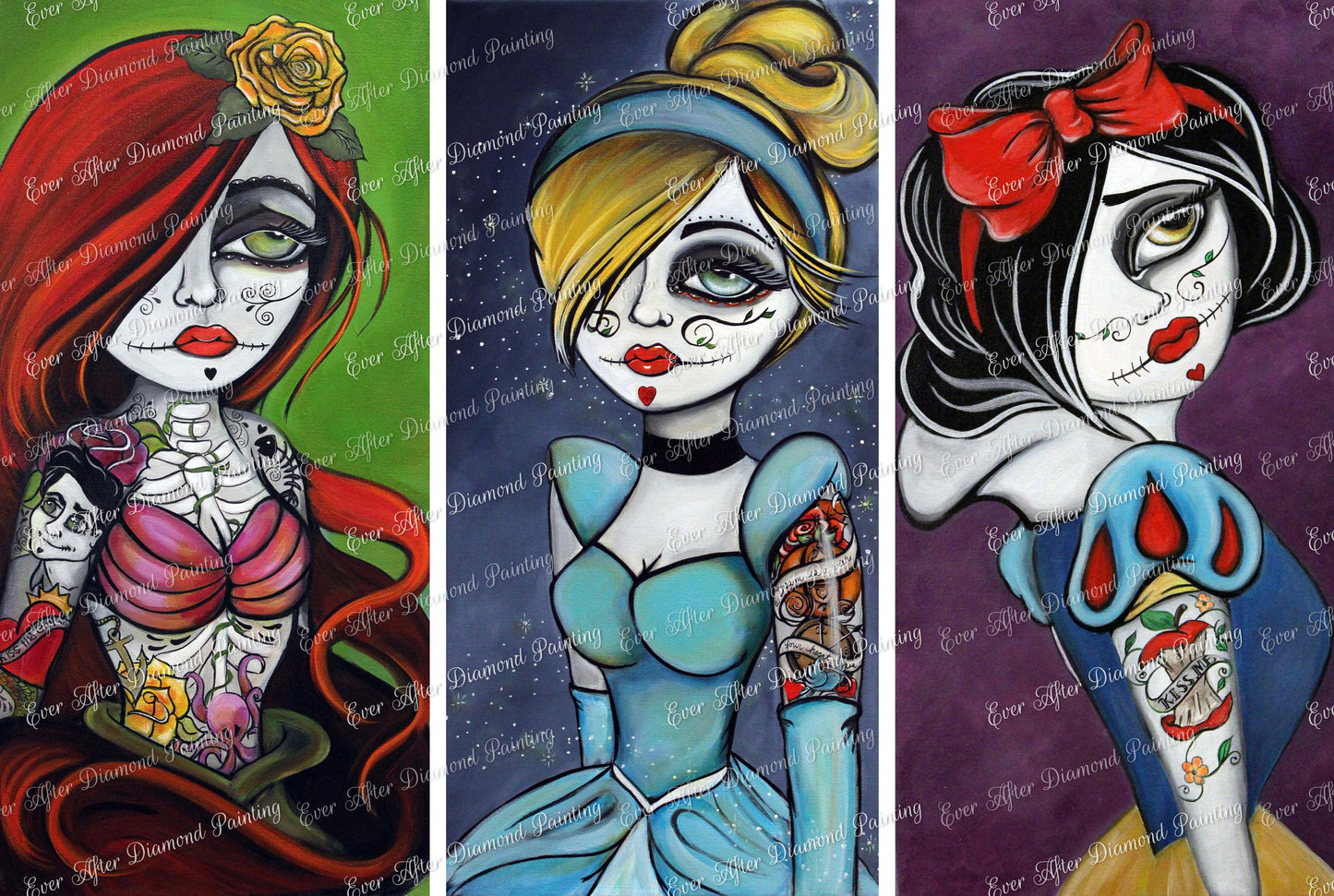Day of the Dead Princesses by Lizzy Falcon