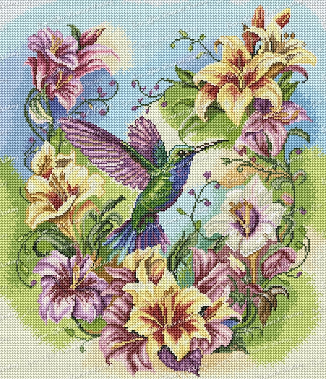 A Hummingbird Among Lilies by Annie Reyes