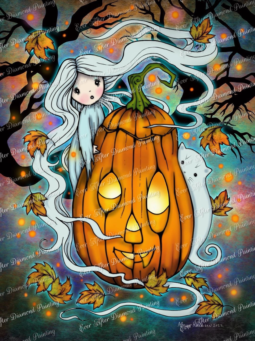 Little Ghost and Giant Pumpkin by Molly Harrison