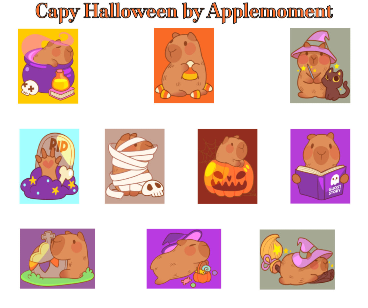 “Capy Halloween” Mini Set Featuring the Art Work of Applemoment