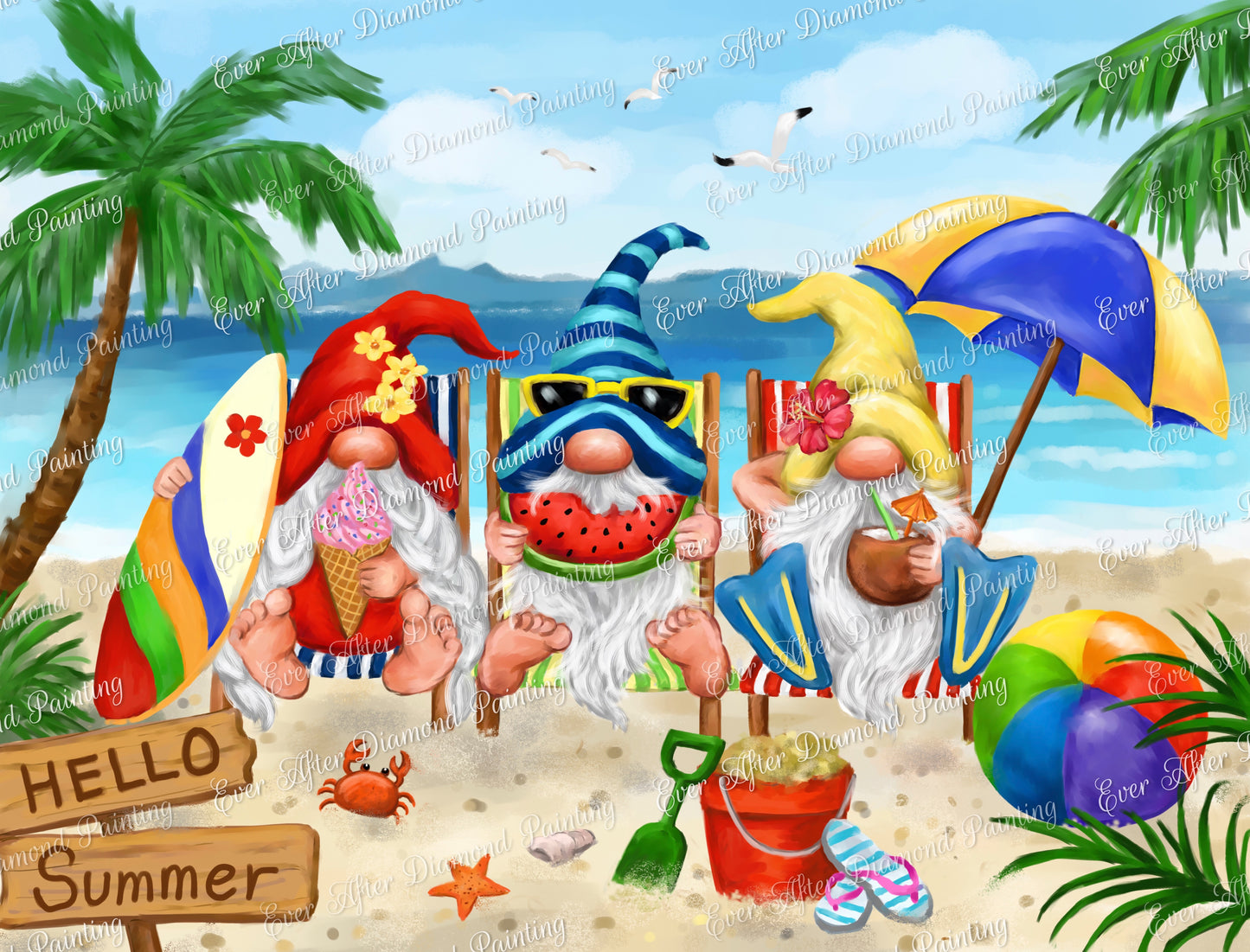Gnomes at the Beach by Makiko