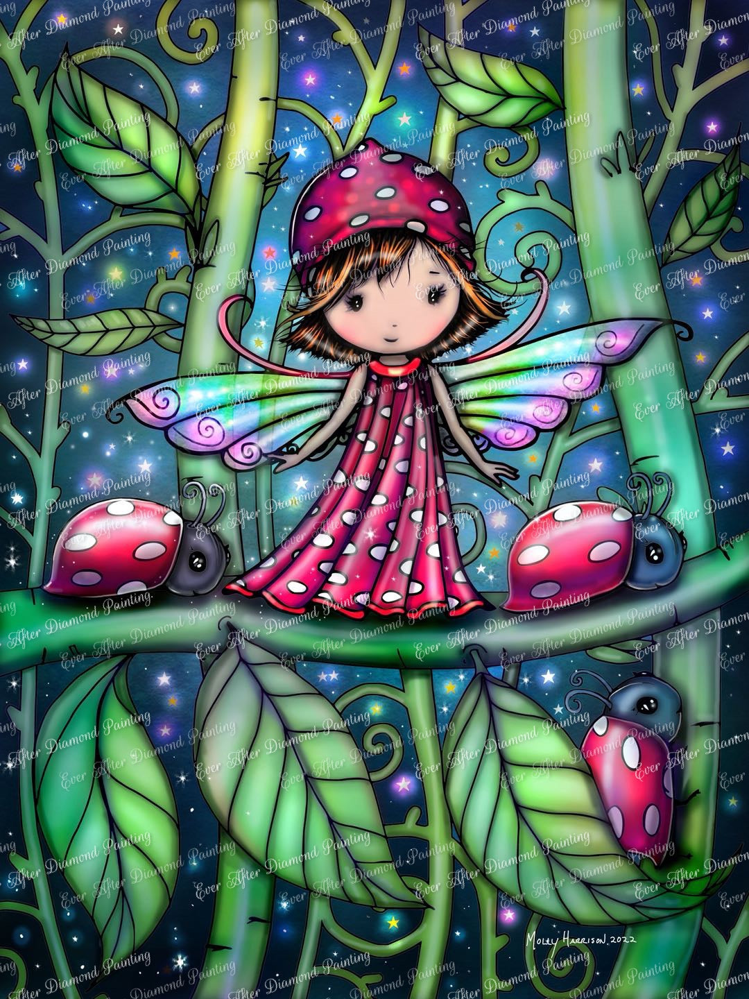 White Spotted Ladybug Fairy by Molly Harrison