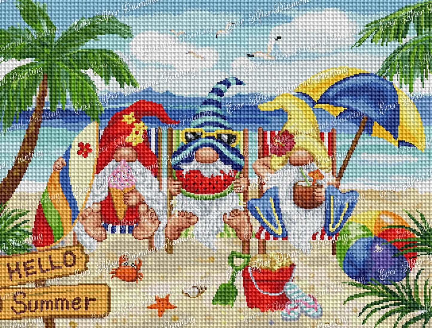 Gnomes at the Beach by Makiko