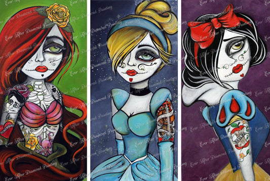 Day of the Dead Princesses by Lizzy Falcon