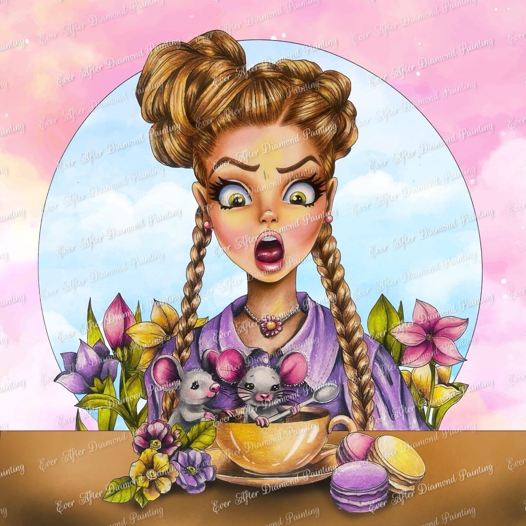 The Girl and the Mouse by Annie Reyes – Ever After Diamond Painting
