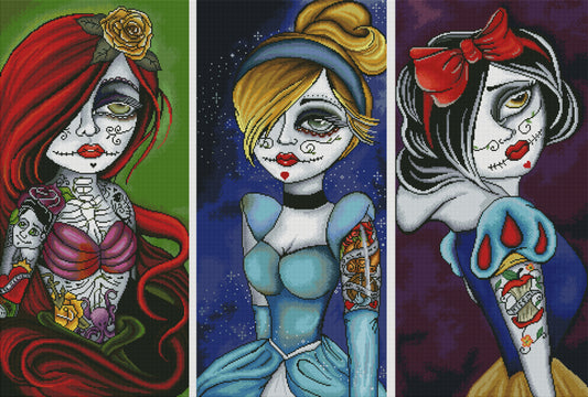 Day of the Dead Princesses by Lizzy Falcon