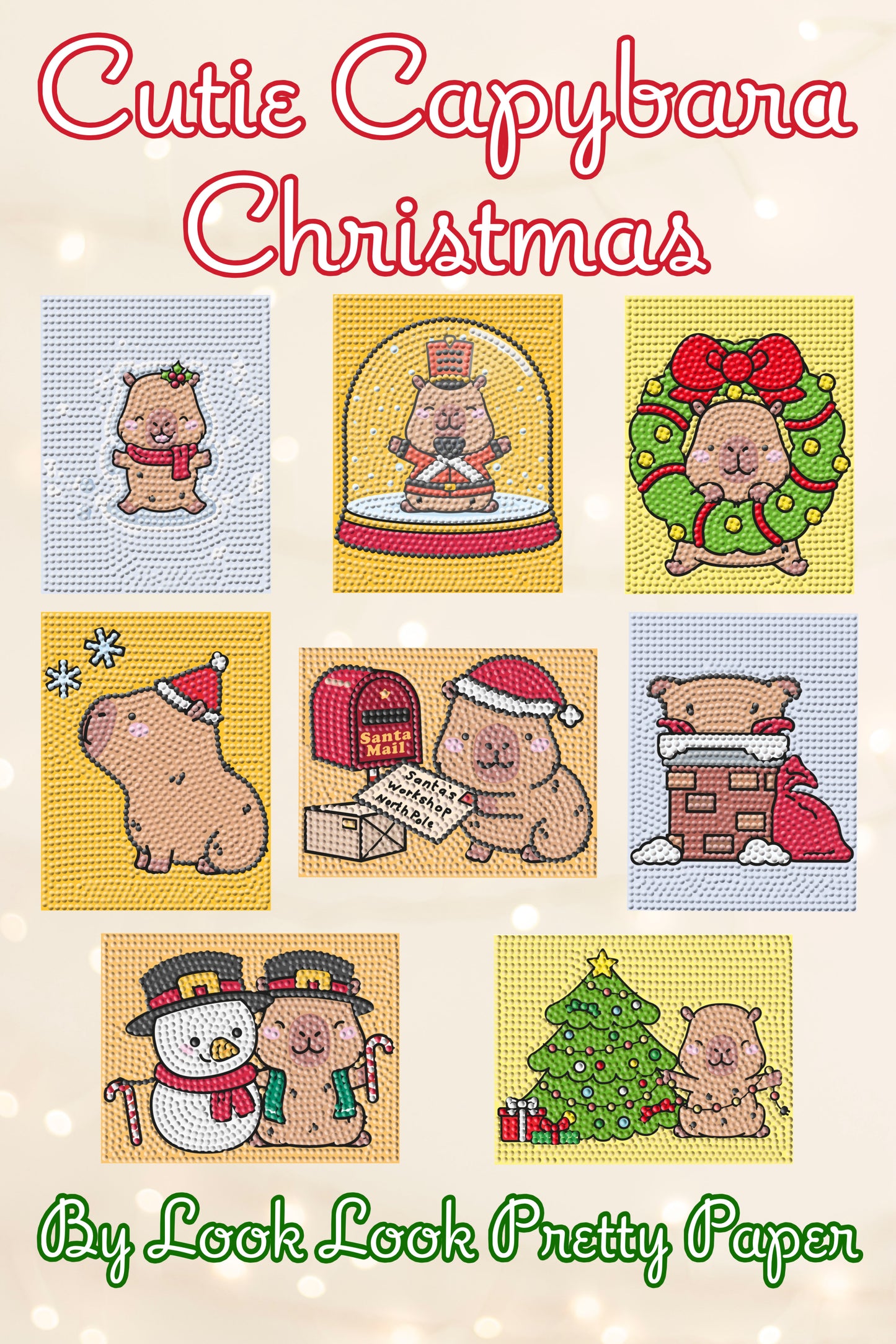 Cutie Capy Christmas Mini Set Featuring the Art Work of Look Look Pretty Paper